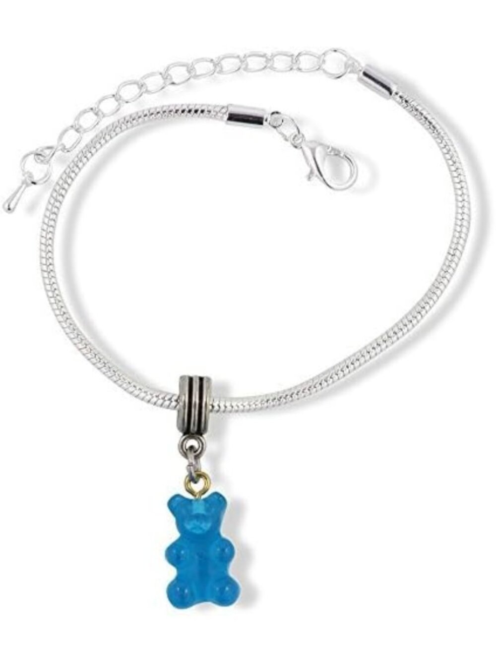 Colorful Gummy Bear Snake Chain Charm Bracelet - Fun & Trendy Accessories